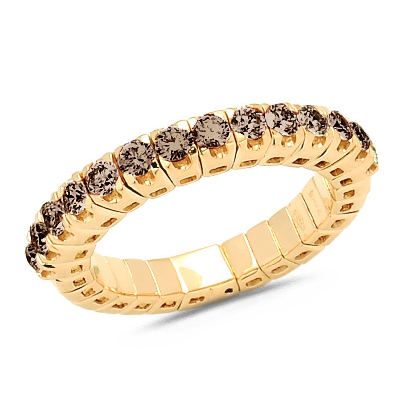 Champagne Diamond Expandable Ring Half Band Yellow