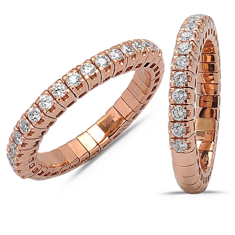 Ring  Expandable Diamonds Half Band Rose Gold 1O163R 1CQ83R