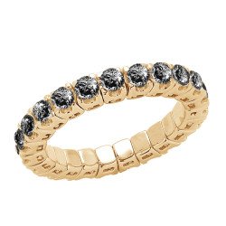 Eternity Ring  Expandable Black Diamond Yellow Gold 1N535W, 1N534R