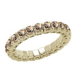 Anello Fedina Eternity Espandibile Brillanti Champagne Oro Giallo