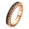 Expandable Ring Black Diamond Half Band Rose Gold