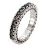 Expandable Ring Black Diamond Half Band White Gold