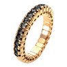 Onesize Jewels® Eternity Half Round Ring - Black Diamonds in Prestigious Gold