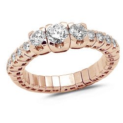 Anello Trilogy Espandibile Brillanti Oro Rosa, 1N778R