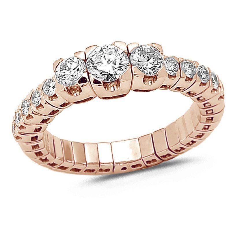 Anello Trilogy Espandibile Brillanti Oro Rosa, 1N778R