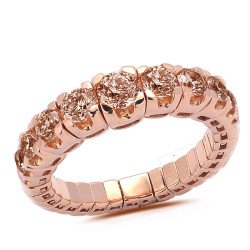 Expandable Champagne Degradè Diamonds Ring Rose Gold