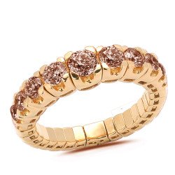 Expandable Champagne Degradè Diamonds Ring Yellow Gold