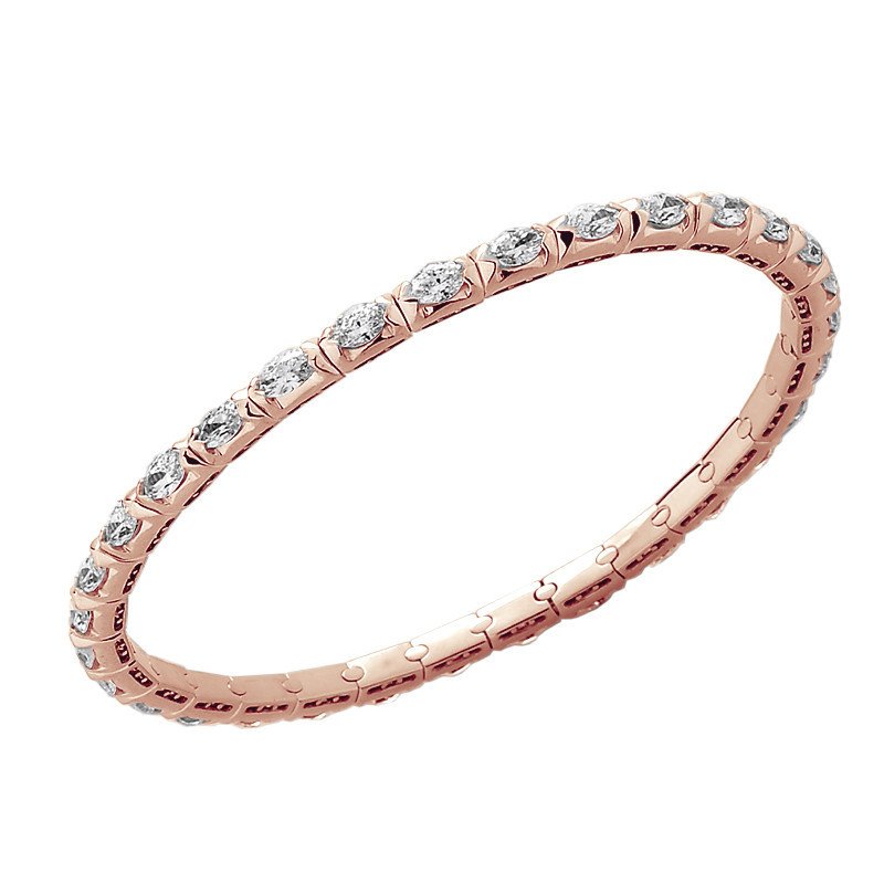 Bracciale Tennis Espandibile Diamanti Marquise Oro Rosa 5C06R