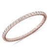 Expandable Tennis Diamonds Bracelet Square Elements Rose Gold