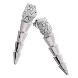 Serpenti Diamond Dangling Earrings White Gold