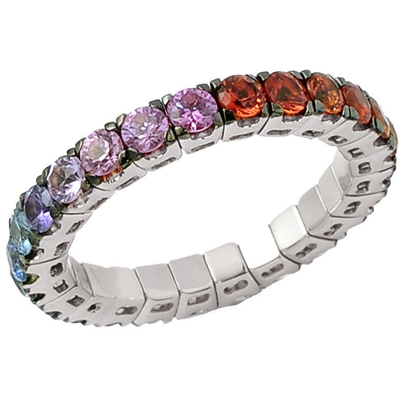 Eternity Expandable Rainbow Sapphires White Gold 1S082W