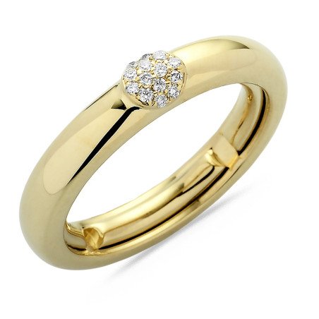 Autosize Wedding Band Yellow Gold and Diamonds