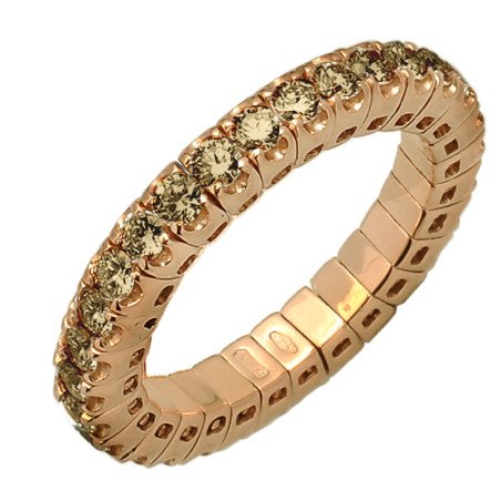 Expandable Ring Champagne Diamonds Yellow Gold