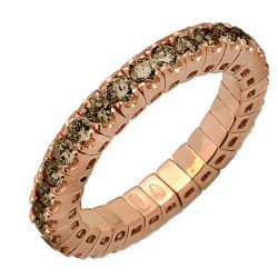 Expandable Ring Champagne Diamonds Rose Gold