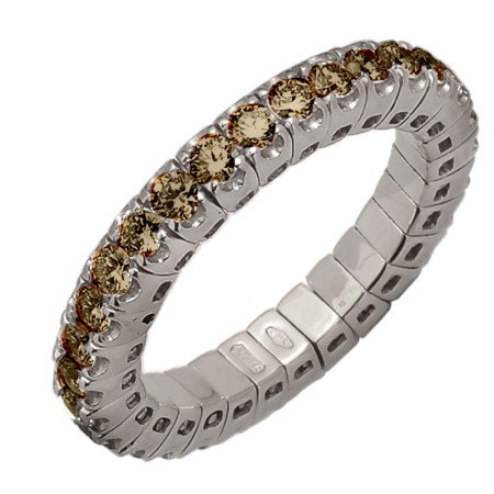 Expandable Ring Champagne Diamonds White Gold