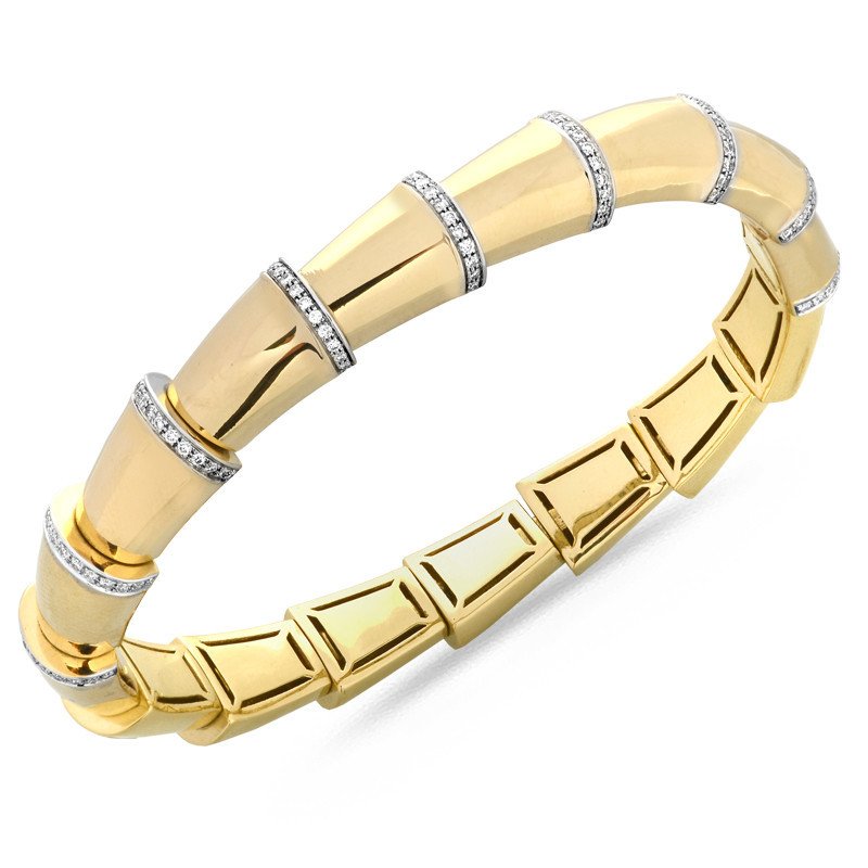 Serpenti Expandable Bangle Diamonds and Yellow Gold