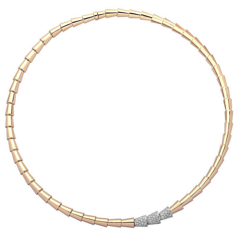 Serpenti Necklace Rose gold and Diamonds