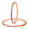 Expandable Tennis Bracelet Rainbow Oval Sapphires Rose Gold