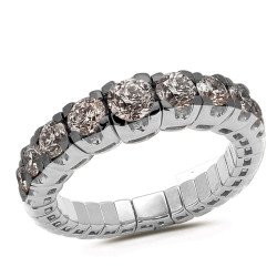 Expandable Grey Degradè Diamonds Ring White Gold