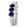 Expandable Ring Blue Sapphire and White Diamond Oval Cut White Gold Side view