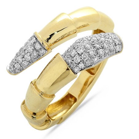 Serpenti Contrarier Ring Diamonds Yellow Gold