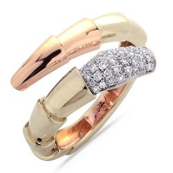 Serpenti Contrarier Ring Diamonds Rose Gold