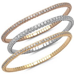 Expandable Tennis Bracelet Three Diamond Carats Available three gold colors