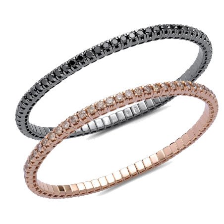 Bracciale Tennis Espandibile Brillanti Champagne Quattro Carati Oro Rosa 5B277R 5C520R 5D922R