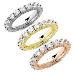 Three Carat Expandable Eternity Diamonds Ring Rose Gold