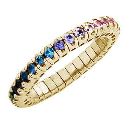 Rainbow Sapphires Expandable Eternity  Yellow  Gold 1W896G