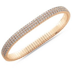 Bracciale Tennis Espandibile Tripla Fila di Brillanti Oro Rosa 5E256R