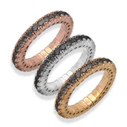Expandable one carat pink gold Eternity ring. Made for Onesizejewels by Masi  Gioielli: Buy or order now