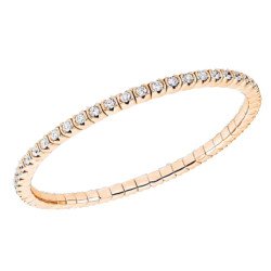 Bracciale Tennis Brillanti Castoni Espandibile Oro Rosa 5C376R