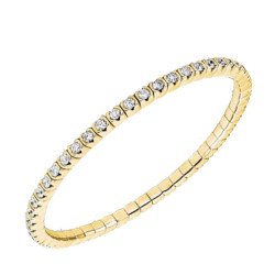 Expandable Diamond Tennis Bracelet  Bezel setting Yellow Gold 5C376G