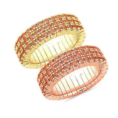 Expandable Rings Three Shining Rows  All around in Yellow or Rose Gold 1N663R
1N663W, 1N663R 1N663G