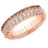 Pink Gold  Double Row Expandable Band Champagne and White Diamonds  Half Band 1N621R 1N621G