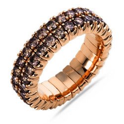 Expandable Eternity Band Double Row Chocolate Diamonds Rose Gold  1N665R