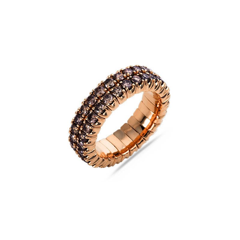 Expandable Eternity Band Double Row Chocolate Diamonds Rose Gold  1N665R