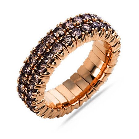 Expandable Eternity Band Double Row Chocolate Diamonds Rose Gold  1N665R