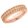 Expandable Rings Three Shining Rows  All around in Rose Gold 1N705R