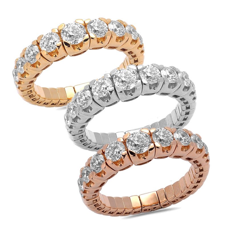 Expandable Degradè Diamonds Ring