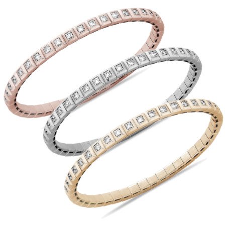 Expandable Tennis Diamonds Bracelet Square Elements