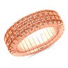 Three Rows Brilliant Champagne Band Ring - Luminous Elegance Onesize Jewels®