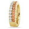 Expandable Band with Double Row of Champagne and White Diamonds Half Round: An Embrace of Light on Your Finger