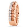 Expandable Band with Double Row of Champagne and White Diamonds Half Round: An Embrace of Light on Your Finger