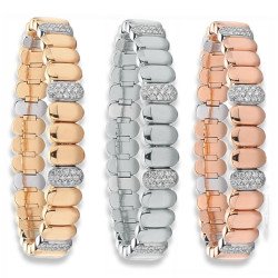 Expandable Bracelet Pavè Diamonds Rose, white or yellow Gold