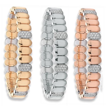 Expandable Bracelet Pavè Diamonds Rose, white or yellow Gold