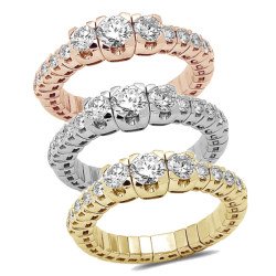 Trilogy Expandable Diamond Ring White, Yellow or Pink Gold 1N778W