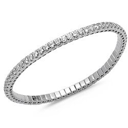 Expandable Tennis Bracelet Six Diamond Carats White Gold 5E251W
