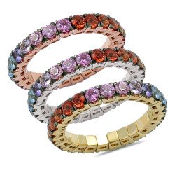 Eternity Expandable Rainbow Sapphires White, Yellow and White Gold 1S082W